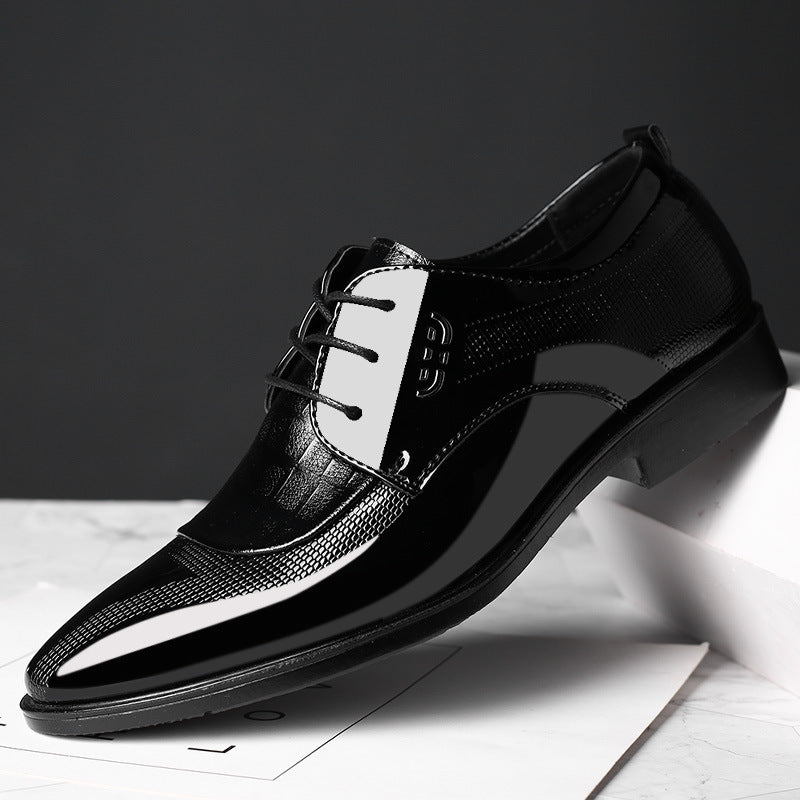 Men's leather dress shoes - new business formal shoes, plus sizes available, lace-up wedding shoes, versatile casual shoes, dropshipping available