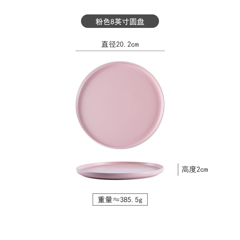 Nordic creative home dinner plates western food trays steak plates ceramic tableware breakfast plates round plates popular dessert plates