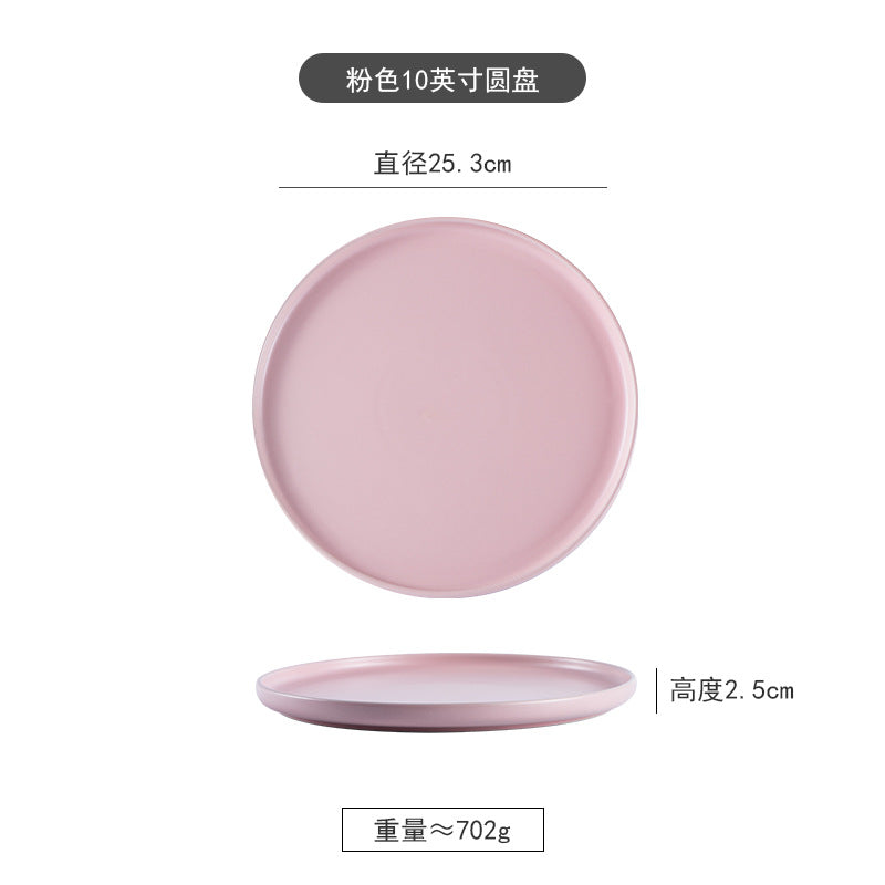 Nordic creative home dinner plates western food trays steak plates ceramic tableware breakfast plates round plates popular dessert plates