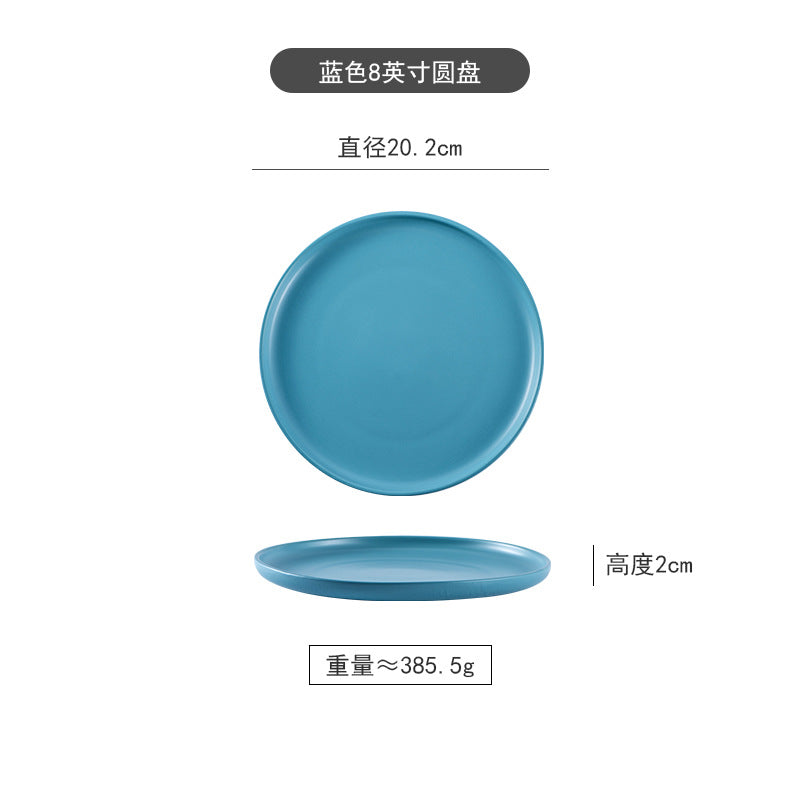 Nordic creative home dinner plates western food trays steak plates ceramic tableware breakfast plates round plates popular dessert plates