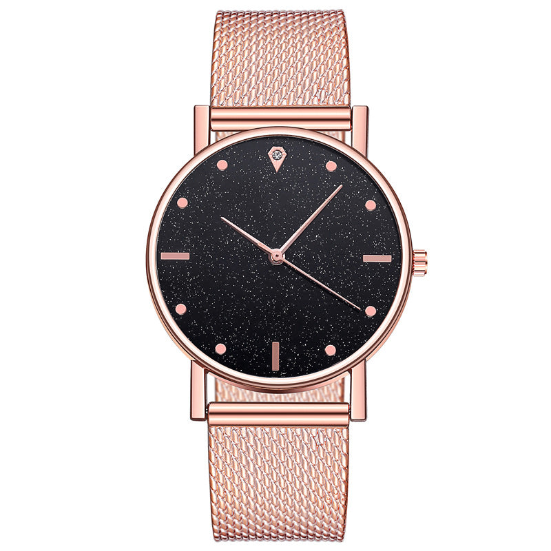 Factory direct wholesale women's silicone strap quartz watch - starry sky design, fashionable business casual trend watch