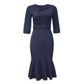 sourcing:  &  - plus size african women's v-neck ruffle hem dress with side button detail