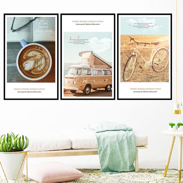 Wall stickers small fresh literary and artistic landscape paintings self-adhesive dormitory bedside arrangement background decorative paintings stickers ins wind bedroom