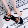 2024 cute bear couple cotton slippers warm open toe indoor home linen slippers autumn and winter women's cotton slippers wholesale