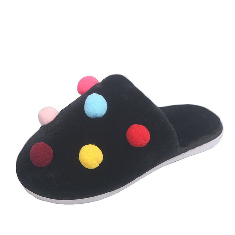 Women's fall/winter cotton slippers - cute plush, home & leisure, candy colors, fleece-lined, extra thick, full coverage, warm & cozy slippers