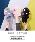 Women's fall/winter cotton slippers - cute plush, home & leisure, candy colors, fleece-lined, extra thick, full coverage, warm & cozy slippers