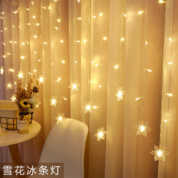 LED snowflake ice strip light curtain light Christmas decoration light, wedding bedroom layout atmosphere lights string cross-border