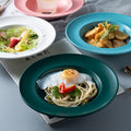 Nordic pasta plate straw hat plate vegetable plate creative western food plate ceramic pasta tableware deep plate tray glaze color