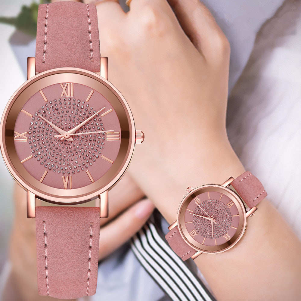 New arrival gift gypsophilafashioncasualtrendy women's watch export belt quartz rhinestone watch exquisite