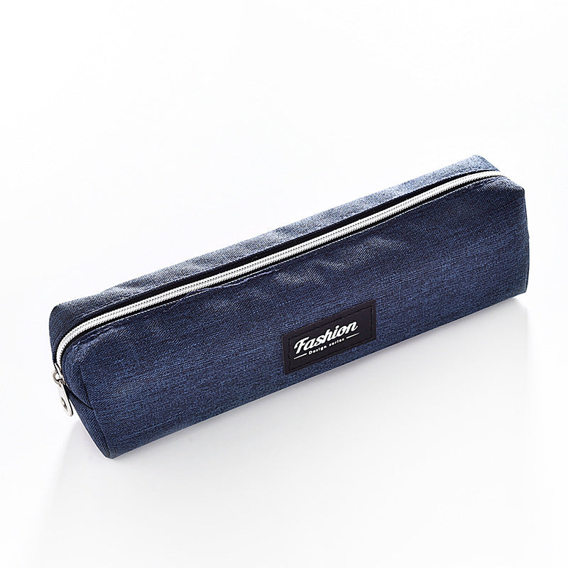 Simple student pencil case canvas large capacity, solid color pencil storage bag, factory direct sales of primary school students stationery box