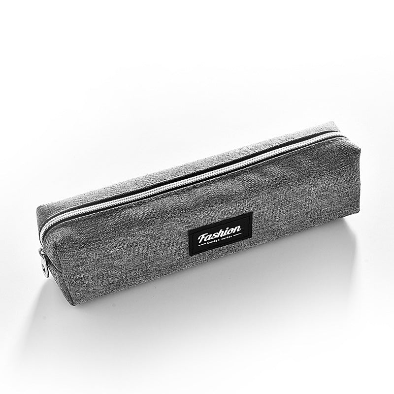 Simple student pencil case canvas large capacity, solid color pencil storage bag, factory direct sales of primary school students stationery box