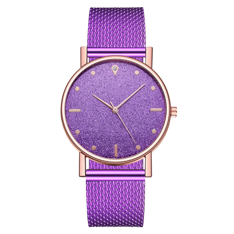 Factory direct wholesale women's silicone strap quartz watch - starry sky design, fashionable business casual trend watch