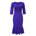sourcing:  &  - plus size african women's v-neck ruffle hem dress with side button detail