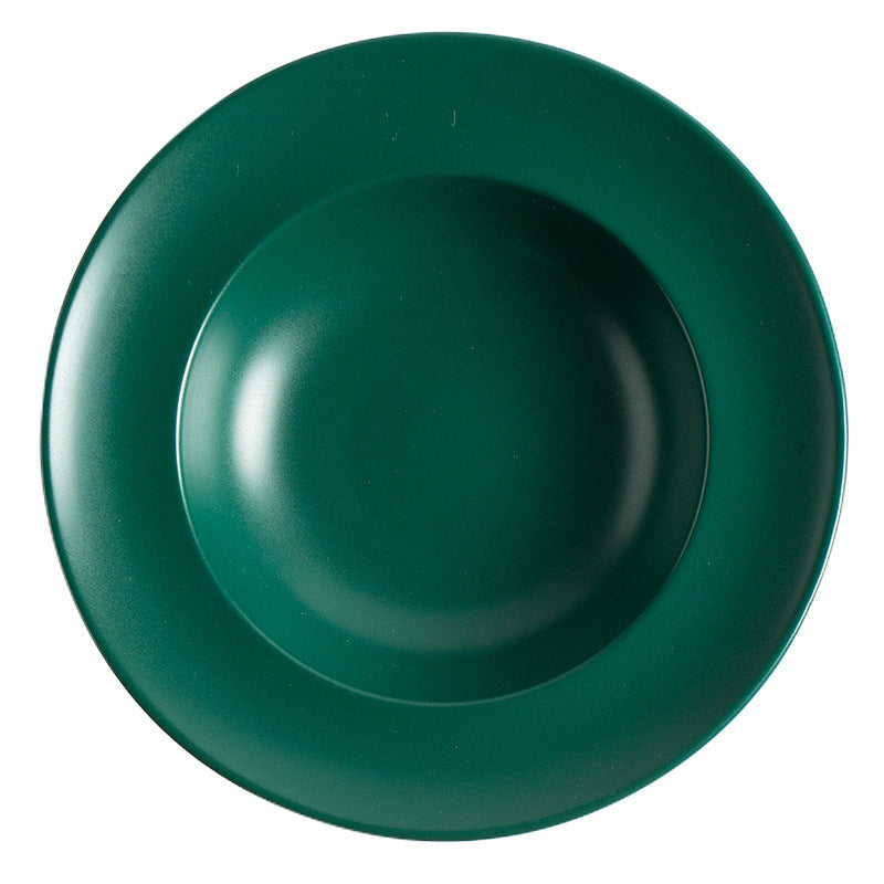 Nordic pasta plate straw hat plate vegetable plate creative western food plate ceramic pasta tableware deep plate tray glaze color