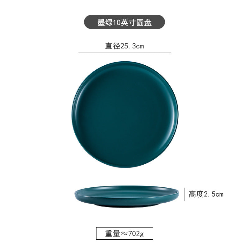 Nordic creative home dinner plates western food trays steak plates ceramic tableware breakfast plates round plates popular dessert plates