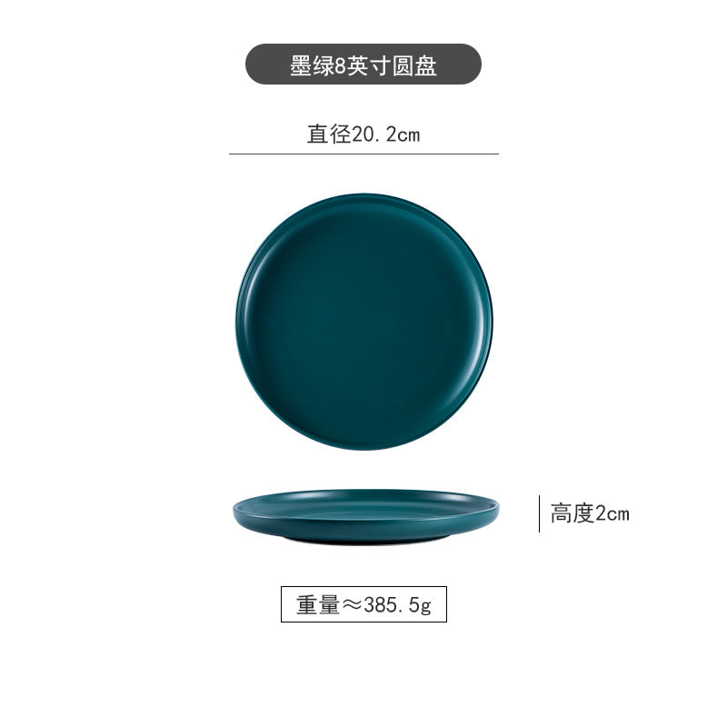 Nordic creative home dinner plates western food trays steak plates ceramic tableware breakfast plates round plates popular dessert plates