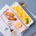 Ceramic rectangular serving platter - nordic style dinner plate for home, western cuisine, sushi, hotel, and restaurant use
