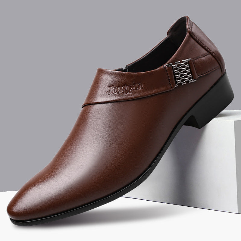 New men's slip-on leather shoes, plus size 47/48, business formal dress shoes, men's casual shoes, versatile wedding shoes, dropshipping available