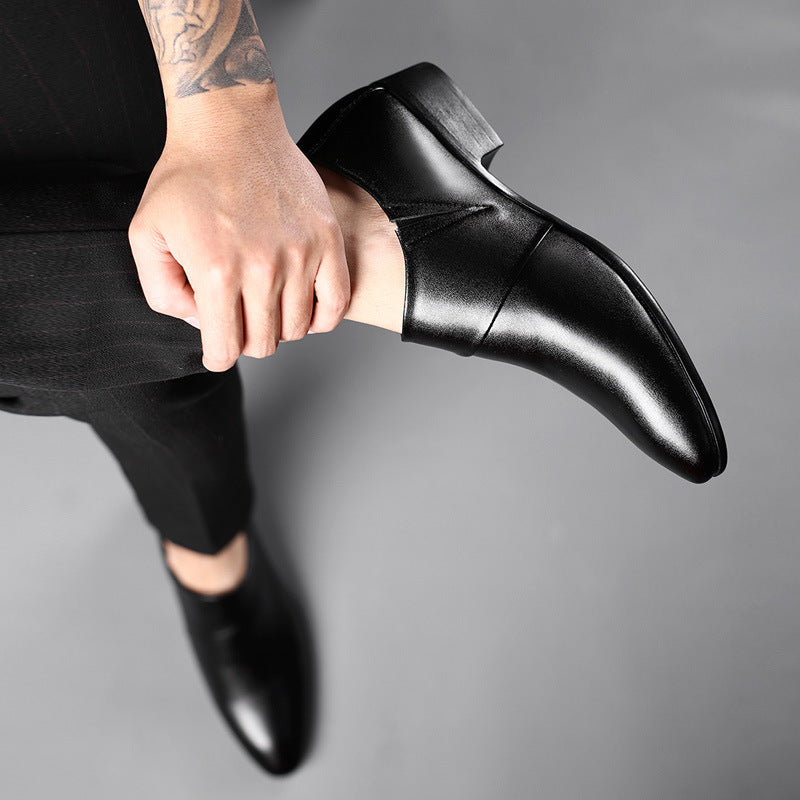 New men's slip-on leather shoes, plus size 47/48, business formal dress shoes, men's casual shoes, versatile wedding shoes, dropshipping available