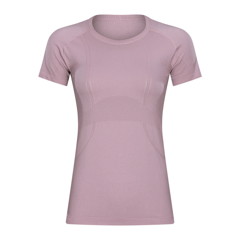 New women's short-sleeve crew neck activewear t-shirt - running, fitness, slim fit, breathable, shaping yoga top - s2067
