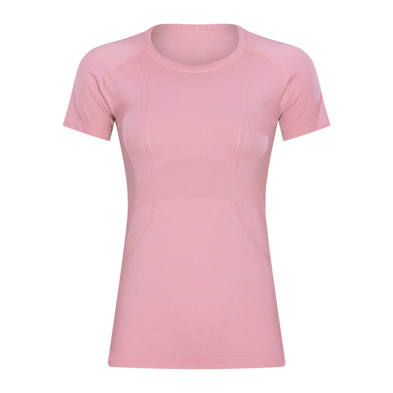 New women's short-sleeve crew neck activewear t-shirt - running, fitness, slim fit, breathable, shaping yoga top - s2067