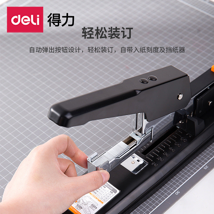 Deli 0290 Heavy Duty Stapler Binding With Scale Binding 100 Pages Pop-up Easy Labor-saving Stapler