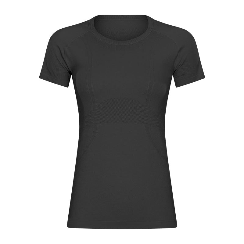 New women's short-sleeve crew neck activewear t-shirt - running, fitness, slim fit, breathable, shaping yoga top - s2067