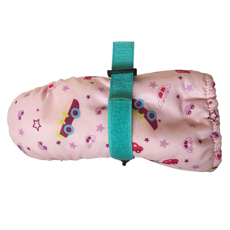 Cycling skiing thermal gloves, piled thickened finger winter waterproof gloves, children's printed mittens wholesale