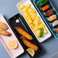 Ceramic rectangular serving platter - nordic style dinner plate for home, western cuisine, sushi, hotel, and restaurant use