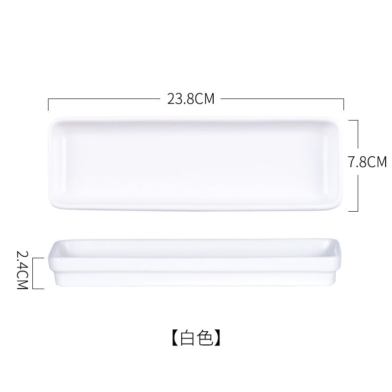 Ceramic rectangular serving platter - nordic style dinner plate for home, western cuisine, sushi, hotel, and restaurant use