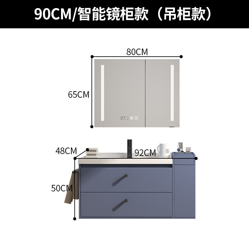 Nordic solid wood bathroom cabinet combination modern simple smart mirror bathroom washstand face wash basin pool bathroom