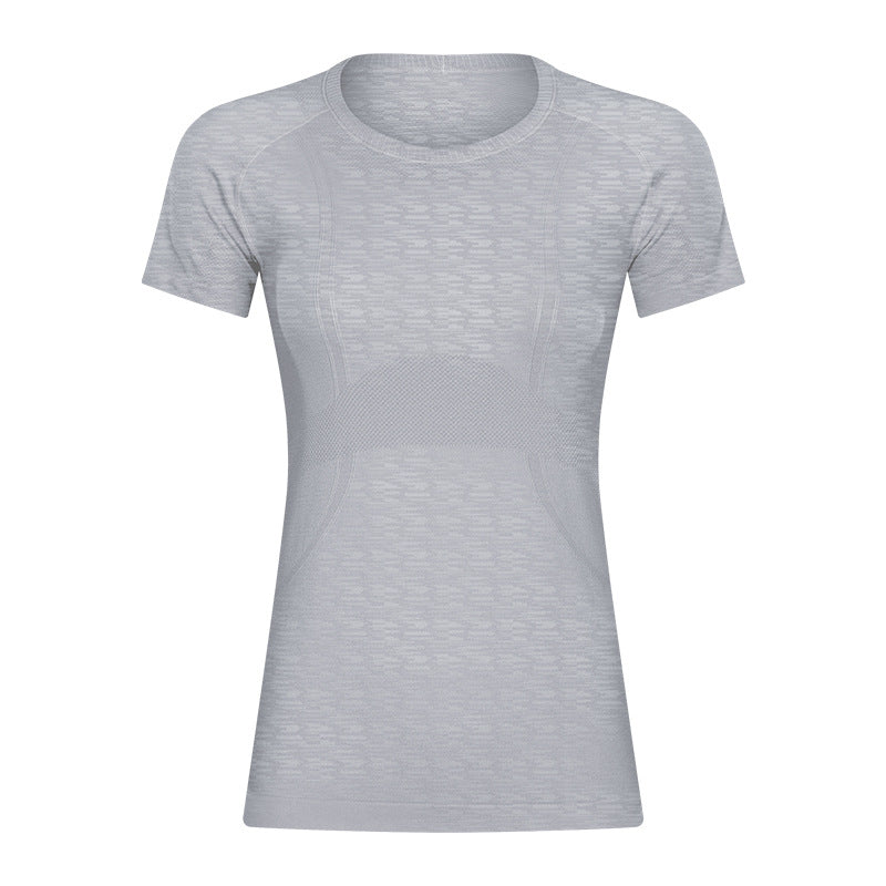 New women's short-sleeve crew neck activewear t-shirt - running, fitness, slim fit, breathable, shaping yoga top - s2067