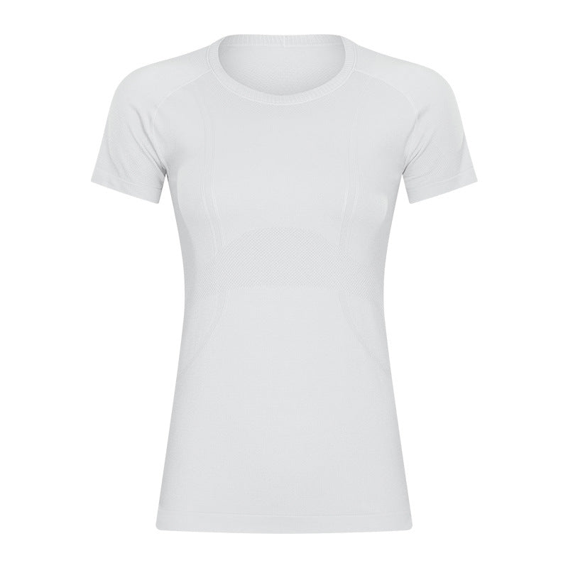 New women's short-sleeve crew neck activewear t-shirt - running, fitness, slim fit, breathable, shaping yoga top - s2067