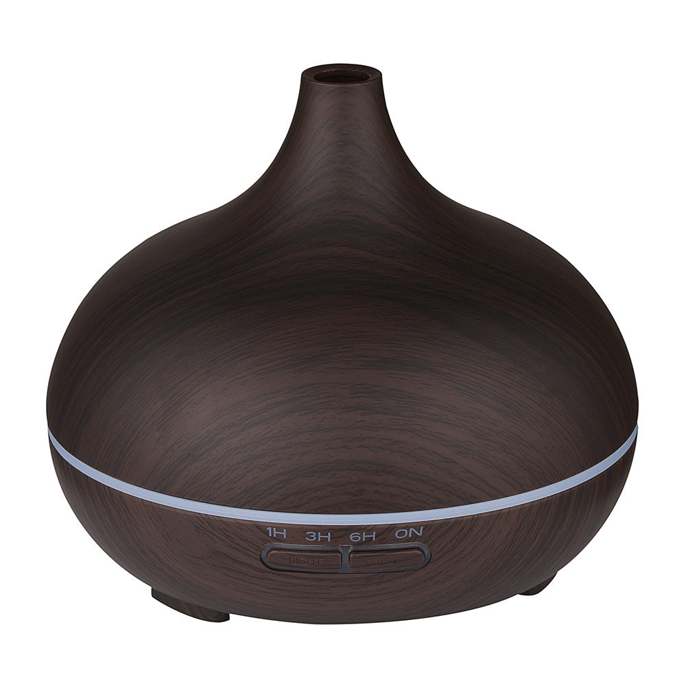 Wood grain aroma diffuser for home, bedroom, and hotel - ultrasonic essential oil mist humidifier with quiet operation, large capacity, and night light