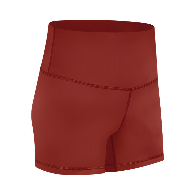 Summernew arrival double-sided brushed yoga shorts high waist hip lifting elastic silm running sports three-quarter pants for women s2037