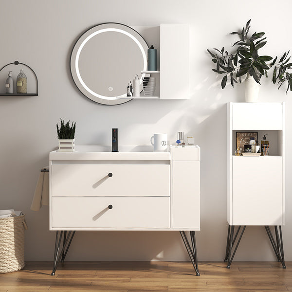 [Customized] Solid wood bathroom cabinet combination Modern simple washing table Bathroom washing table Bathroom bathroom cabinet Smart mirror