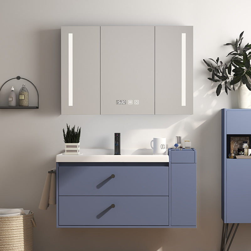 Nordic solid wood bathroom cabinet combination modern simple smart mirror bathroom washstand face wash basin pool bathroom