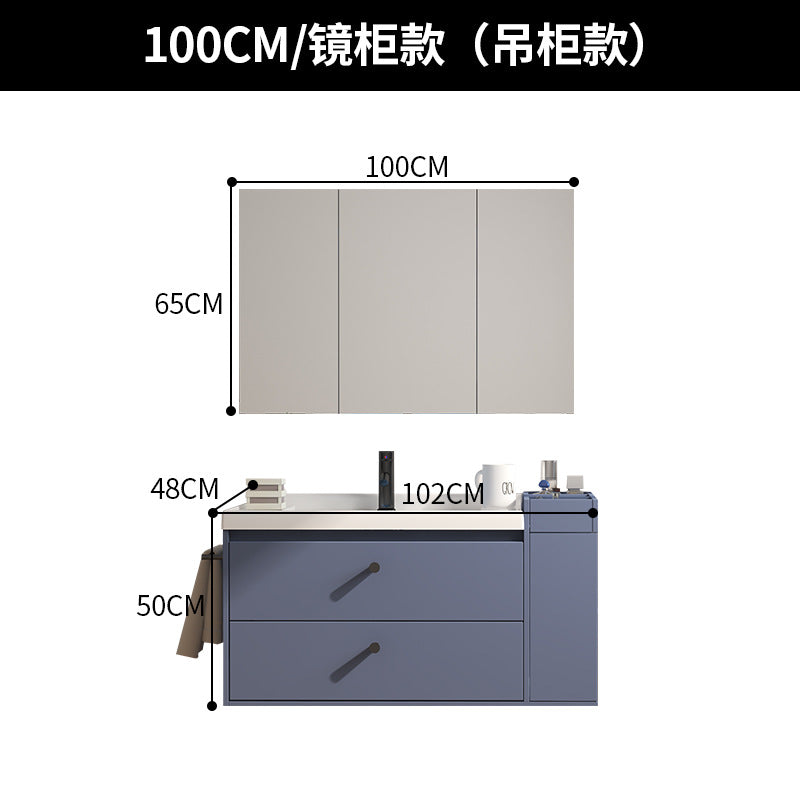 Nordic solid wood bathroom cabinet combination modern simple smart mirror bathroom washstand face wash basin pool bathroom