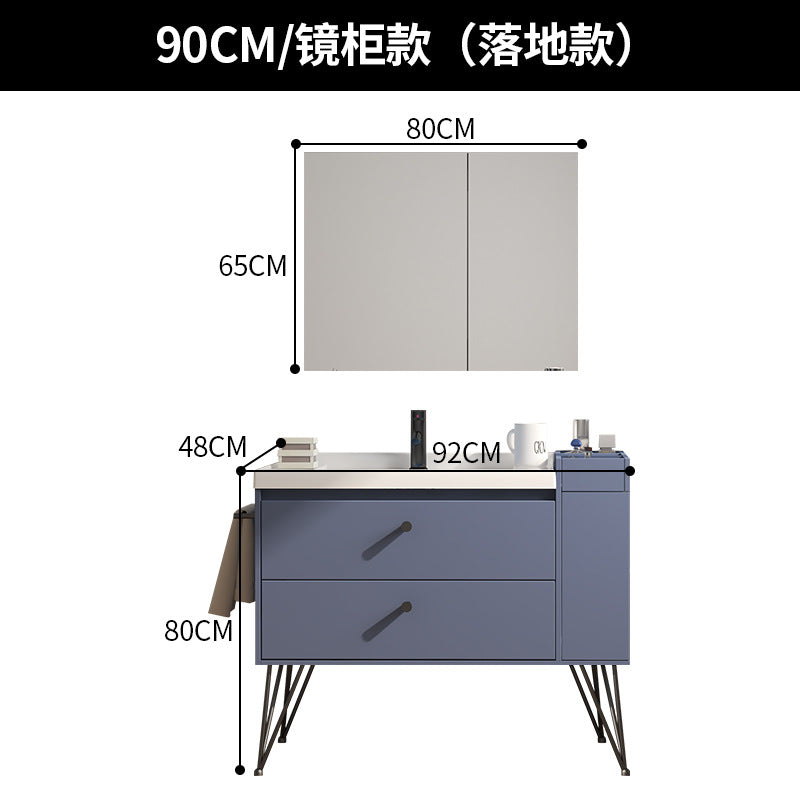 Nordic solid wood bathroom cabinet combination modern simple smart mirror bathroom washstand face wash basin pool bathroom