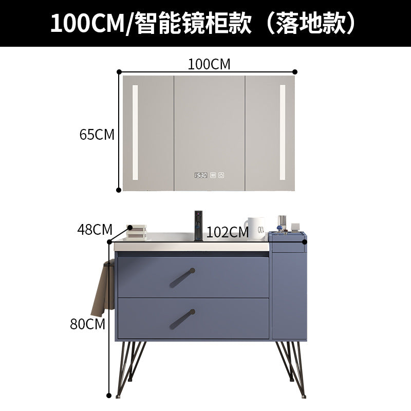 Nordic solid wood bathroom cabinet combination modern simple smart mirror bathroom washstand face wash basin pool bathroom