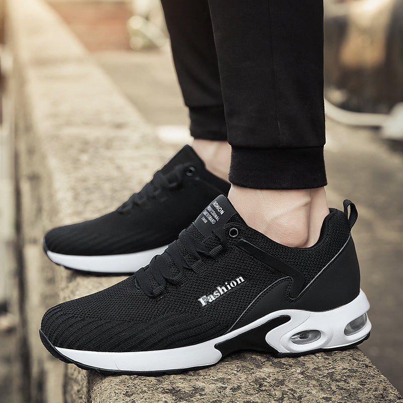 2022 new, spring couple shoes flying woven mesh air cushion sports shoes men's Korean version breathable running shoes men's shoes