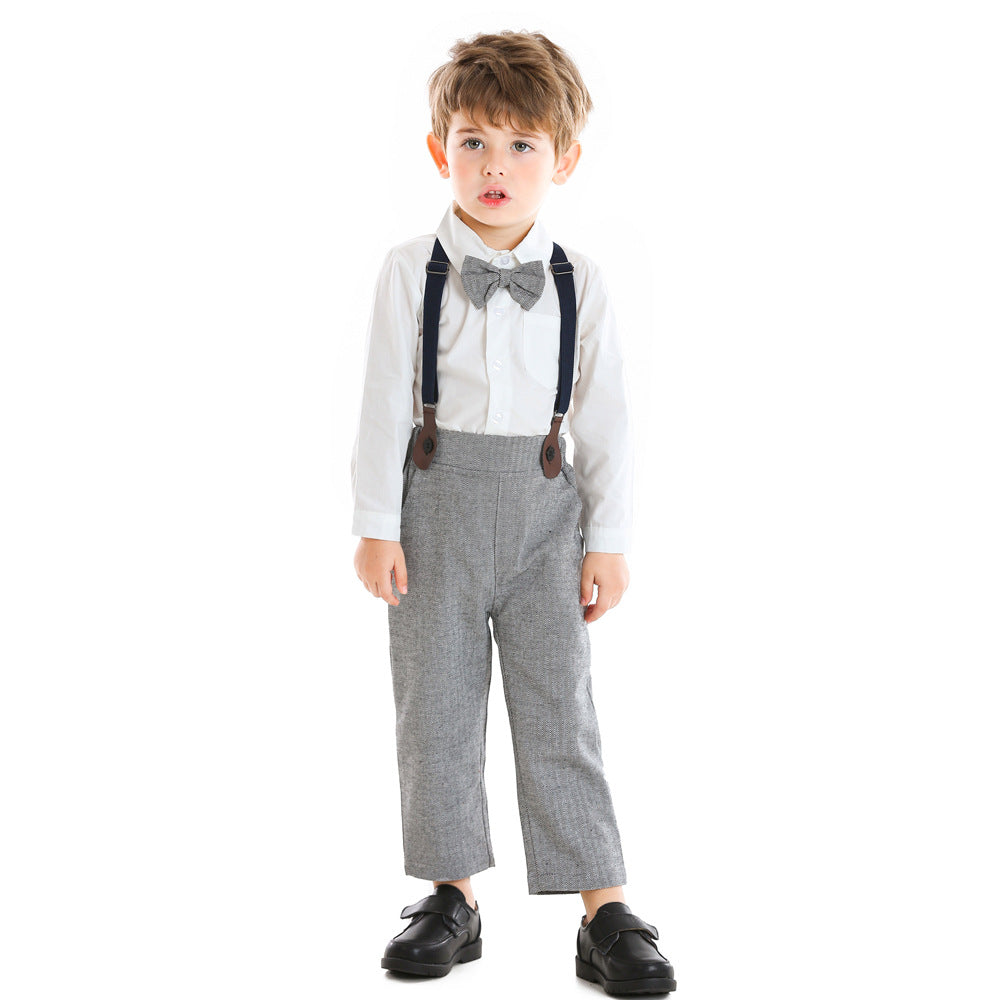 Factory direct children's autumn/winter boys' suit three-piece set, boy's flower boy outfit, british style wholesale