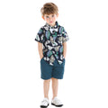Export children's clothing boys shirt beach style vacation floral shirt short-sleeved hawaiian boys shirt children's clothing kidssuit