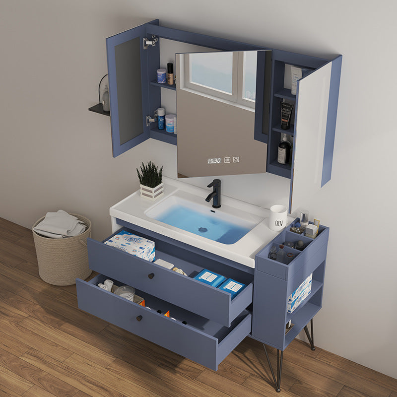 Nordic solid wood bathroom cabinet combination modern simple smart mirror bathroom washstand face wash basin pool bathroom