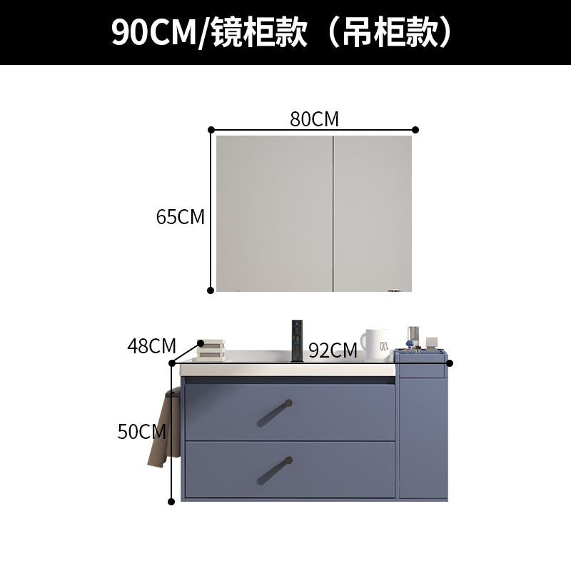 Nordic solid wood bathroom cabinet combination modern simple smart mirror bathroom washstand face wash basin pool bathroom