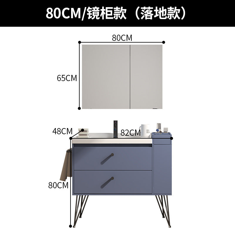 Nordic solid wood bathroom cabinet combination modern simple smart mirror bathroom washstand face wash basin pool bathroom