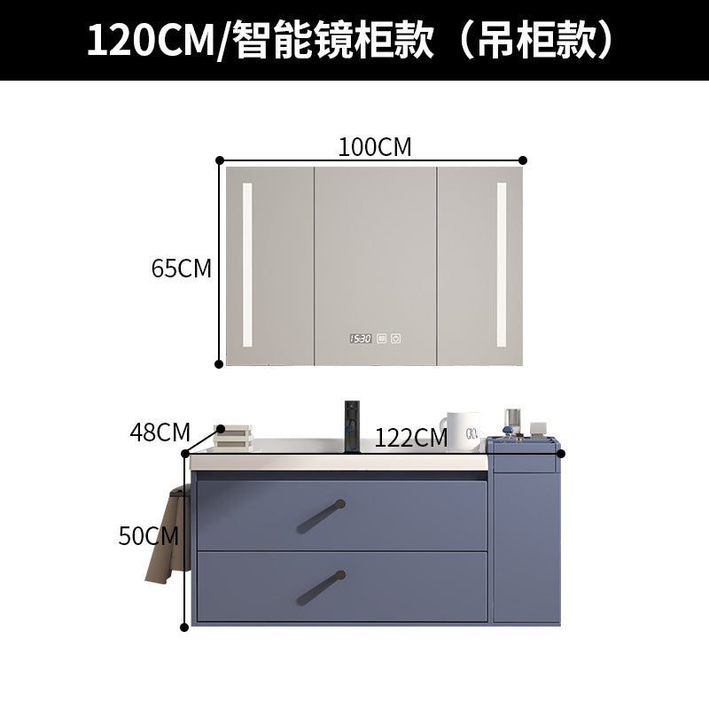 Nordic solid wood bathroom cabinet combination modern simple smart mirror bathroom washstand face wash basin pool bathroom