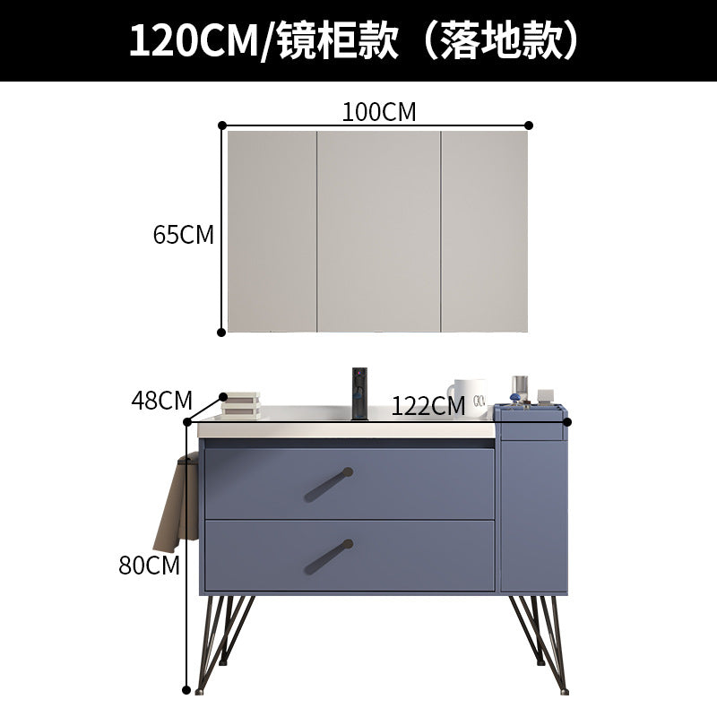 Nordic solid wood bathroom cabinet combination modern simple smart mirror bathroom washstand face wash basin pool bathroom