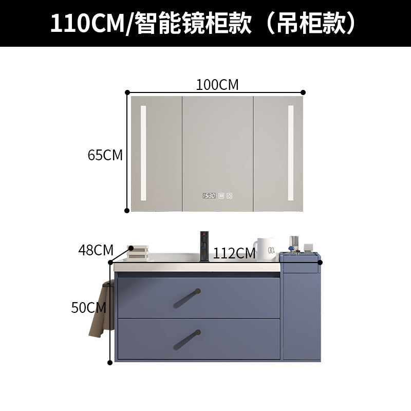 Nordic solid wood bathroom cabinet combination modern simple smart mirror bathroom washstand face wash basin pool bathroom