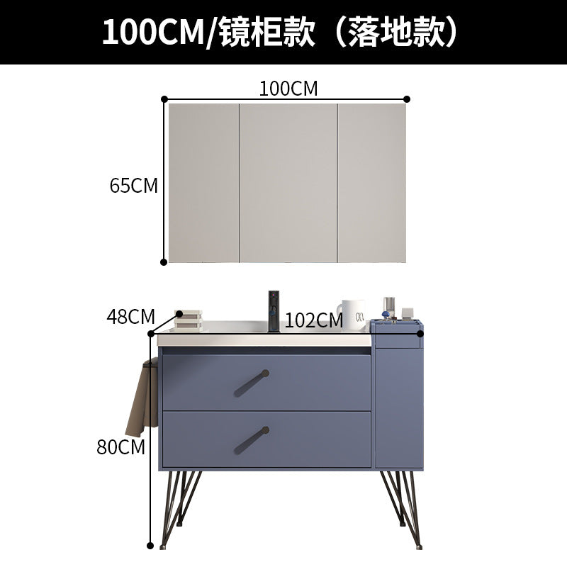 Nordic solid wood bathroom cabinet combination modern simple smart mirror bathroom washstand face wash basin pool bathroom